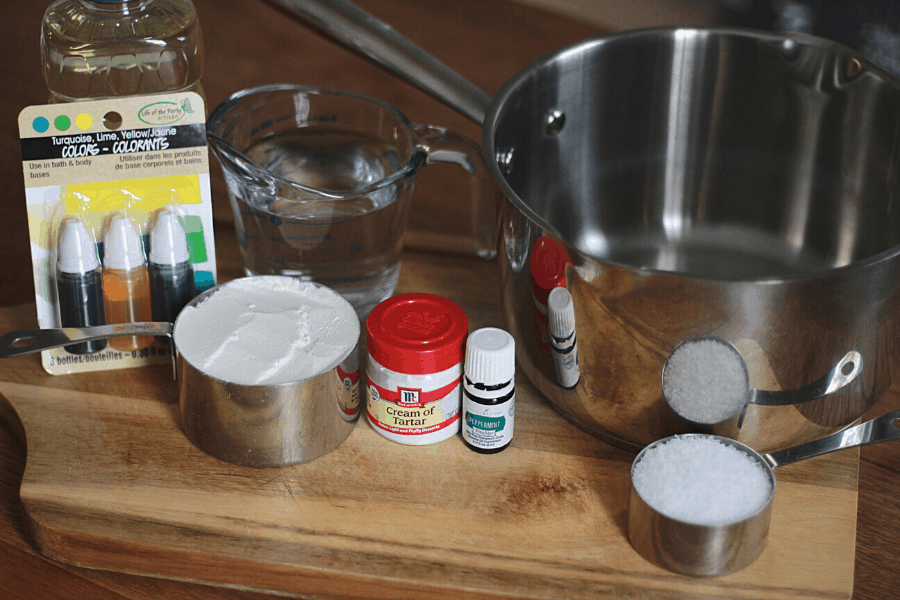 ingredients for homemade playdough